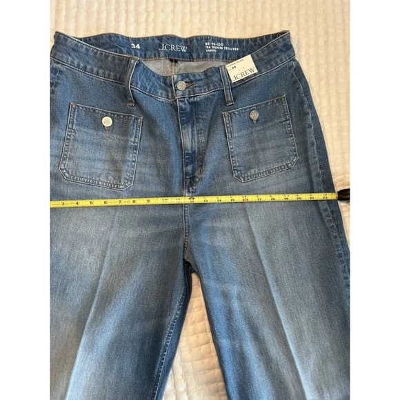 J. Crew Women’s High-rise Sailor Denim Trouser in 1996 Semi-stretch Size 34 NWT - Picture 7 of 11